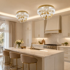 35W 40cm Diameter LED Crystal Chandelier <b>Ceiling</b> <b>Light</b> Hotel Apartment Bedroom Changeable 3 Colors <b>Ceiling</b> <b>Light</b> - Product Image 2