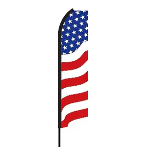 Custom feather flag banner 130G knitting with Glass fiber rod,bracket dye sublimation American Swooper Feather Flag
