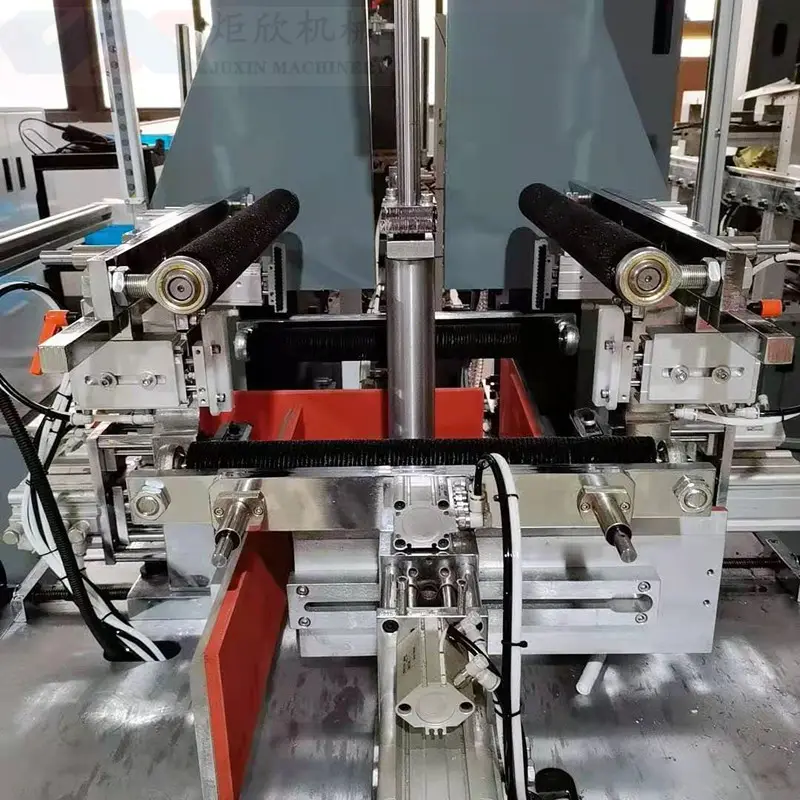Semi automatic Rigid Box Wrapping machinery by manually inner box and facial paper on the assembly line 2023 business