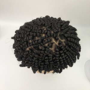 EMEDA afro kinky <span class=keywords><strong>twist</strong></span> crochet tresses cheveux toupet pour <span class=keywords><strong>homme</strong></span> pièce de cheveux système de remplacement de patch - Product Image 6