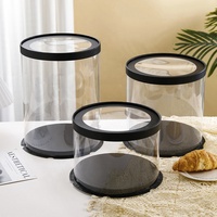 Boîtes en vrac, vente en gros, boîtes à gâteaux rondes jetables en plastique de haute qualité, boîte d'emballage de gâteaux transparente, couvercle Transparent
