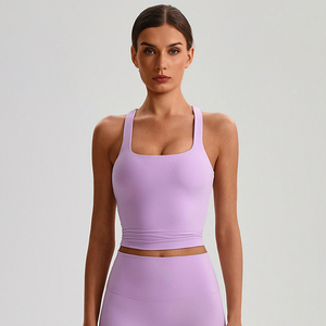 Women's High Support Yoga Tank Top Racer Back Four-Way <strong>Stretch</strong> Breathable Quick Dry Running <strong>Bra</strong> - Product Image 6