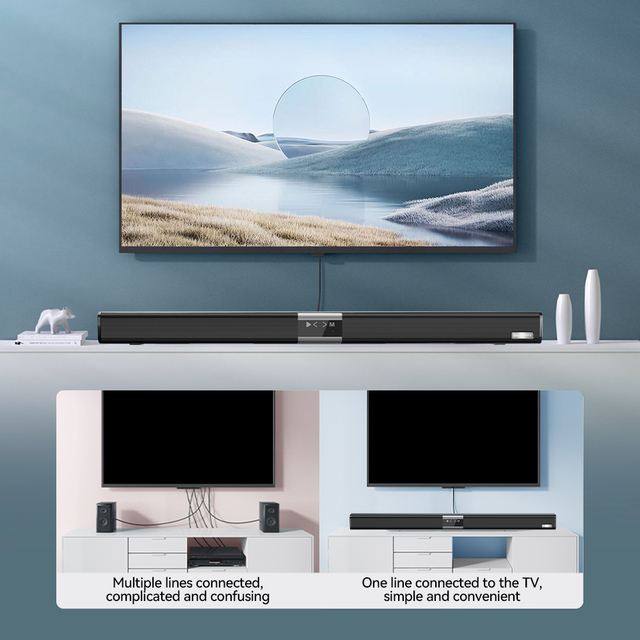 Modorwy Professional RGB Lighting Portable Gaming Sound Bar Speaker AUX/WIFI/Battery-Powered Indoor Computer Monitor Memory Card