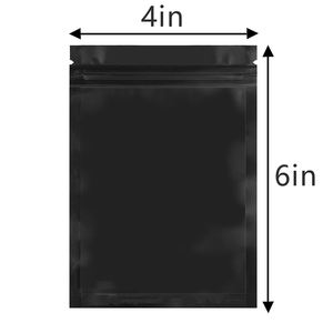 Sacs refermables noirs Pochette en aluminium d'odeur Sac en mylar 3.5 Sac plat noir mat double face thermoscellable - Product Image 2
