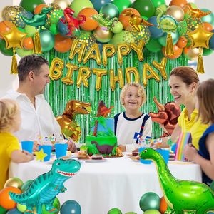 Decoraciones de Globos para Fiesta Temática de Dinosaurios, Globos Naranja, Verde, Dorado Cromado, Globo de Animales y Globo de Papel de Aluminio de Feliz Cumpleaños - Product Image 3