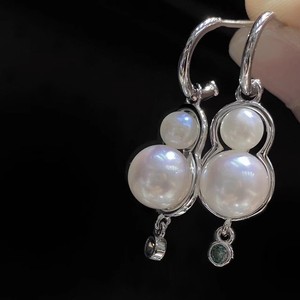 Accessoires en perles DIY 22567, argent S925, support vide pour boucles d'oreilles, double perle, bijoux en or 18 carats, clip d'oreille avec perles de 5 à 8 mm - Product Image 1