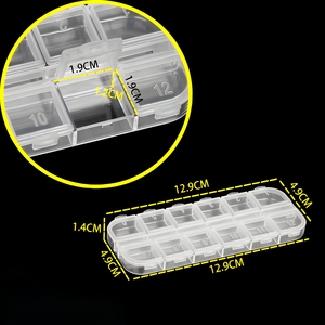 Boîte de rangement transparente en plastique à 12 compartiments pour bijoux et perles, vente en gros, OEM, haute qualité, sans BPA, empilable, pour cosmétiques et ongles - Product Image 5