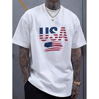 T-shirt décontracté pour homme avec imprimé drapeau américain, respirant, confortable, essentiel pour l'été, coupe ample, manches courtes