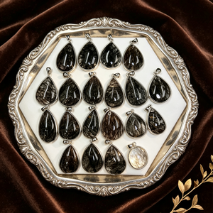 Cuarzo rutilado negro de 27-35 mm, piedra natural pulida artesanal, cristales energéticos, colgante para regalo de aniversario, precio de fábrica - Product Image 2