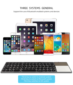 Cổ điển có thể sạc lại Xách Tay Bàn Phím Nhỏ gấp ba lần mỏng không dây <span class=keywords><strong>bluetooth</strong></span> Bàn phím cho máy tính điện thoại máy tính xách tay - Product Image 5