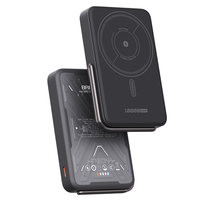 Batterie externe magnétique sans fil 10000 mAh avec charge rapide PD20W, chargeur de téléphone en aluminium avec béquille métallique intégrée W37-10000