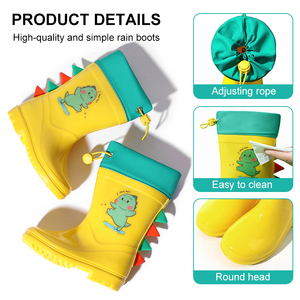 Bottes <span class=keywords><strong>de</strong></span> <span class=keywords><strong>pluie</strong></span> <span class=keywords><strong>de</strong></span> dinosaures pour enfants, douces et confortables, essentielles pour le camping en plein air Vente en gros - Product Image 4