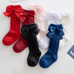 Neue Kinder kniehohe Socken Baby Mädchen Baumwoll socken mit großem Bogen Weiche Kleinkinder Prinzessin Kinder lange Socken für 0-5 Jahre - Product Image 2