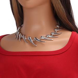 Collar con Colgante de Lágrima con Puntas Estilo Europeo Americano, Aleación de Zinc, Joyería de Moda para Mujer, Color Blanco K X4 X742 - Product Image 1