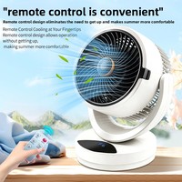 Ventilateur de bureau multifonctionnel transfrontalier à refroidissement par glace, rechargeable par USB, avec télécommande intelligente, moteur BLDC 6 vitesses