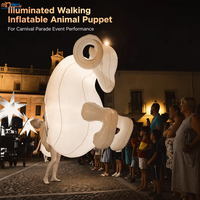 Marionnette animale gonflable lumineuse, costume gonflable de mouton ou de cheval illuminé pour défilé de carnaval, spectacle