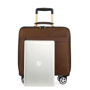 Full Grain Leather <strong>Trolley</strong> Suitcase <strong>Luggage</strong> Box Carry Business Boarding <strong>Trolley</strong> <strong>Travel</strong> <strong>Bag</strong> with Wheels - Product Image 3