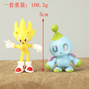 Lot de 12 figurines <span class=keywords><strong>Sonic</strong></span> Tails Knuckles <span class=keywords><strong>Amy</strong></span>, figurines d'action, modèles de dessins animés, jouets de collection, cadeau pour enfants et fans, vente en gros - Product Image 2