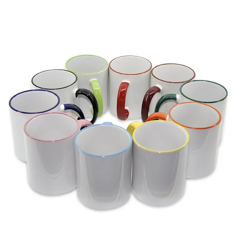Sublimation Blanks 11oz Handle Color Ceramic Mug
