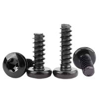 Vis autotaraudeuses M2 M3 M4 en acier inoxydable oxydé noir, à tête Torx bombée, à tête étoilée ronde, à queue plate