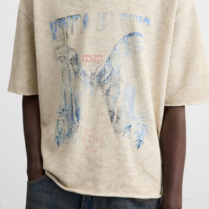 Vente en gros T-shirts graphiques en coton de haute qualité Streetwear T-shirt surdimensionné personnalisé T-shirt délavé lourd pour hommes de grande taille - Product Image 3