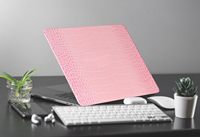 Housse de protection rigide en cuir PU rose crocodile pour MacBook Neo Air 13 13.3 13.6 15 Pro 13 14 16 pouces M5 M3 M4 M2