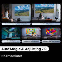 Projecteur laser 4K tricolore C2 Pro de même style, portable pour réunions d'affaires, 4000 lumens, zoom optique 1.0-1.5:1, HDR10 pris en charge