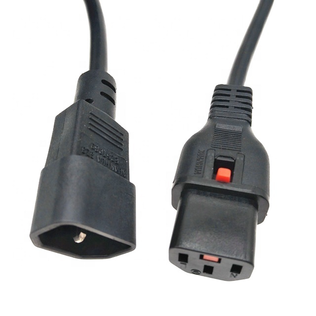 IEC 320 C13 to C14 Power Cord Plug With 18awg Pdu Lock Mains Power Cable Leads