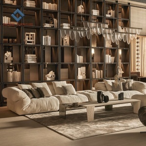 Nubuck โซฟาหนังแท้นุ่มลายไม้, ชุดโซฟาขนห่านแบบแยกส่วนพร้อมเอฟเฟกต์ผ้านวม - Product Image 6