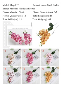 High End 3D <strong>Film</strong> Moth Orchid Artificial Flowers 12 Blooms Multi Color for Home Living Room Hotel Scene Decoration - Product Image 6