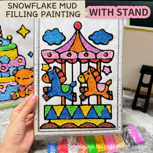 Pannello in Schiuma per Bambini con Motivi a Fiocchi <span class=keywords><strong>di</strong></span> <span class=keywords><strong>Neve</strong></span>, Argilla Colorata 12 Colori, Fango Perlato per Lavori Manuali, Adesivi Artistici con Motivi Cartoon - Product Image 2