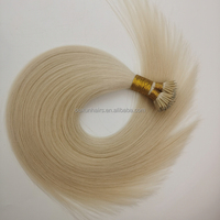 Extensions de cheveux 100% naturels Remy russes pour femmes, couleur naturelle, pointe Nano, double épaisseur, personnalisables, pour salon, mèches Fusion à appliquer