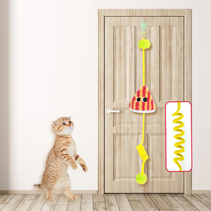 Jouet pour <span class=keywords><strong>chat</strong></span> de plafond à corde élastique, extensible, résistant aux morsures, avec ressort, <span class=keywords><strong>parachute</strong></span> et balle, jouet de porte pour <span class=keywords><strong>chat</strong></span> en peluche moelleuse - Product Image 3