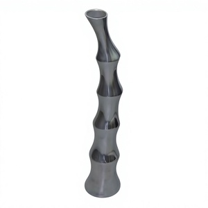 Vase à fleurs en bambou poli brillant, décoratif, en métal, plantes artificielles, pot à fleurs, vase en aluminium haut, décorations pour la maison - Product Image 1