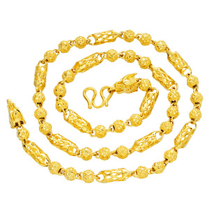 Collana <span class=keywords><strong>in</strong></span> <span class=keywords><strong>ottone</strong></span> placcato oro di Dubai, stile Vietnamita, con ciondolo a croce cava, da uomo e da donna, per il commercio transfrontaliero - Product Image 1
