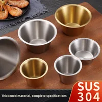 Coupelle à sauce en acier inoxydable 304 écologique, dorée, compatible micro-ondes, design moderne et minimaliste, pour ketchup, vinaigre et condiments