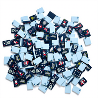 Ensemble de Mahjong Américain de Luxe pour Station de Ski, 160 Tuiles, Double Couche, Rayures Bleues en Acrylique, Taille Jumbo 1,42 Pouces, Boîte en Carton Portable