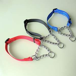 Collares Reflectantes Ajustables de Nailon Suave con Cadena de Acero Inoxidable para Perros, Collares de Entrenamiento para Caminar, Collares Resistentes para Cachorros - Product Image 5