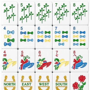 Tuiles de Mahjong Bleues de Luxe Menthe et Roses Thème Équitation Kentucky Derby pour Fêtes à Domicile, Réunions d'Amis, Cadeau - Product Image 5