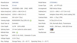 55 inch Samsung lti550hn11 3.9 MÉT 4k siêu hẹp bezel video tường hiển thị hồng ngoại màn hình cảm ứng Video tường - Product Image 4