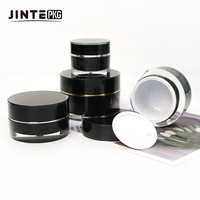 LOW quantité minimale de commande Pot en acrylique de 50g prêt à expédier Pot de gel UV rond noir brillant pour ongles Gel de construction UV pour le bricolage Pot de conteneur pour extensions d'ongles