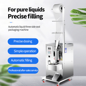 Machine de remplissage et d'emballage semi-automatique commerciale pour liquides (eau, sauce soja, assaisonnement, huile alimentaire, boissons) en sachets à scellage arrière - Product Image 2