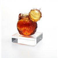 Statue de chien porte-bonheur en cristal Feng Shui chinois de haute qualité, sculpture animale d'art populaire, sculptée à la main, décoration de Noël pour la maison