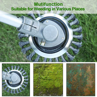 Brosse de coupe en fil torsadé en acier inoxydable de 8 pouces pour désherbeur de jardin, tête de brosse pour tondeuse à gazon avec accessoires