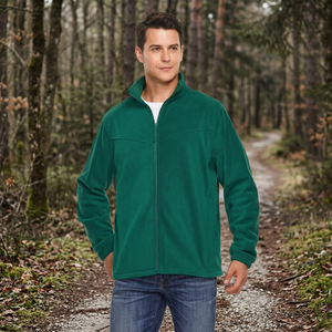Chaqueta Bomber de Lona con Cuello Alto y Cremallera Personalizada al por Mayor para Hombre, Forro Polar Ecológico para Exteriores, 300g - Product Image 3