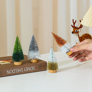 Miniature cedar <b>tree</b> ornament, desktop two-tone <b>Christmas</b> <b>tree</b> decoration, craft, <b>Christmas</b> gift, home decoration. - Product Image 4