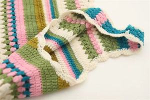 Pull <span class=keywords><strong>long</strong></span> pour <span class=keywords><strong>femme</strong></span> en <span class=keywords><strong>crochet</strong></span> personnalisé avec décoration florale, hauts en tricot de printemps, hauts sans manches - Product Image 4