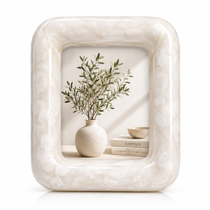 Mother of Pearl Photo <b>Frame</b> Rounded <b>Square</b> Decorative Picture <b>Frame</b> Elegant Home Tabletop Display Accent Decor Gift for Her - Product Image 2