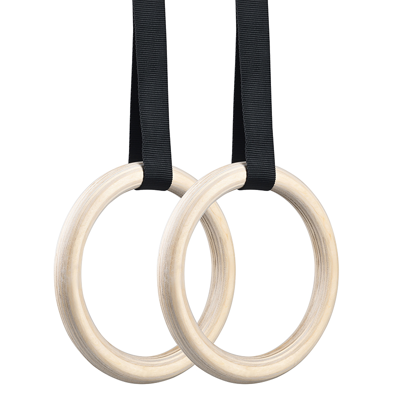 Деревянные гимнастические кольца с пряжками и ремнями для силовых тренировок и тяжелой кроссфита