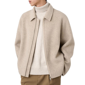 Veste en <span class=keywords><strong>laine</strong></span> à col rabattu de haute qualité manteau d'hiver <span class=keywords><strong>court</strong></span> en <span class=keywords><strong>laine</strong></span> véritable pour hommes - Product Image 1